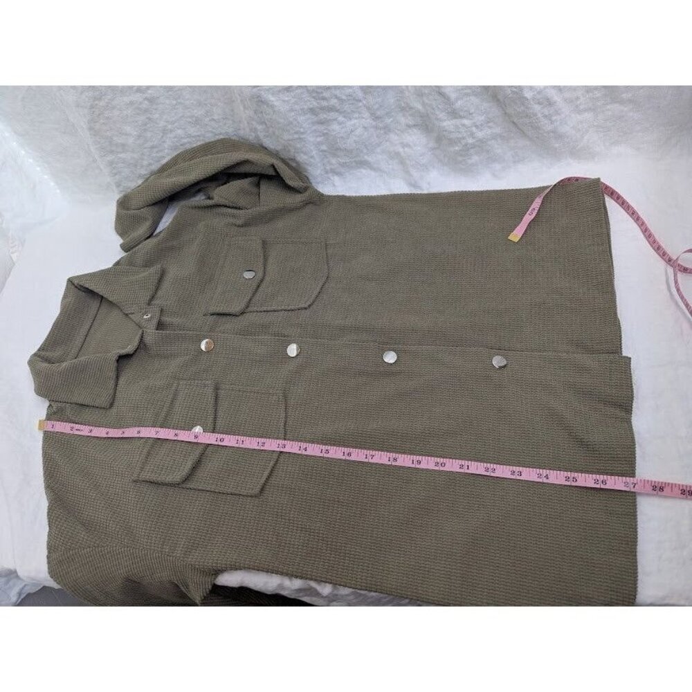 Emery Rose women's small long sleeve super soft button up waffle shacket F11 - Picture 7 of 7